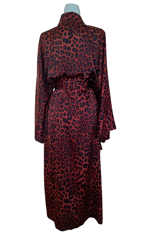Kimono Leopardo Rojizo